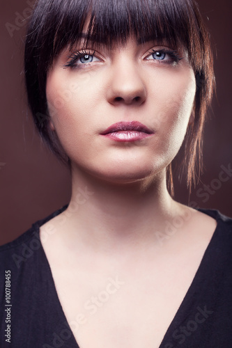 Portrait of beautiful girl with bang