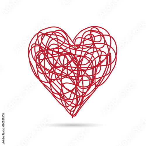 Vector sign scribble of red heart