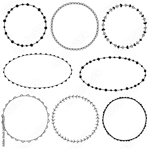 Collection of simple doodle frames
