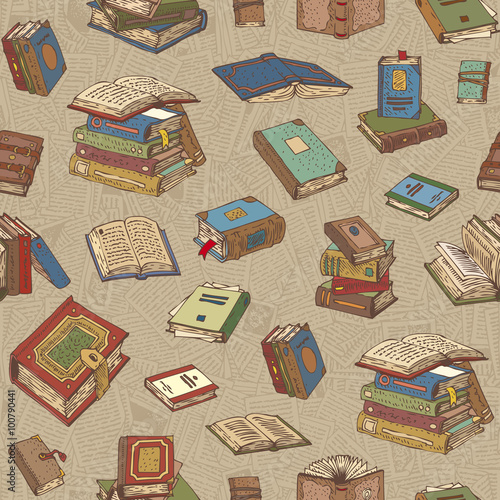 Books Seamless Pattern