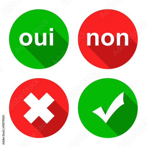 Icono plano circulo con oui non con sombra