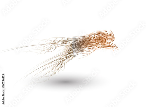 Running Lion from wave element