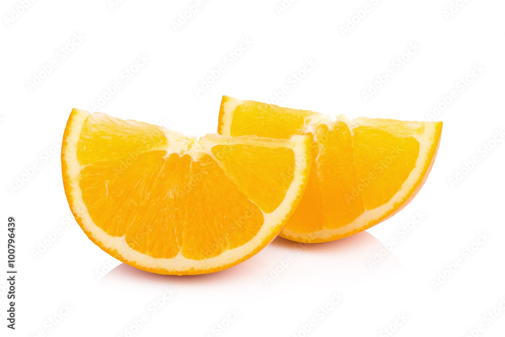 Fototapeta premium Ripe orange isolated on white background
