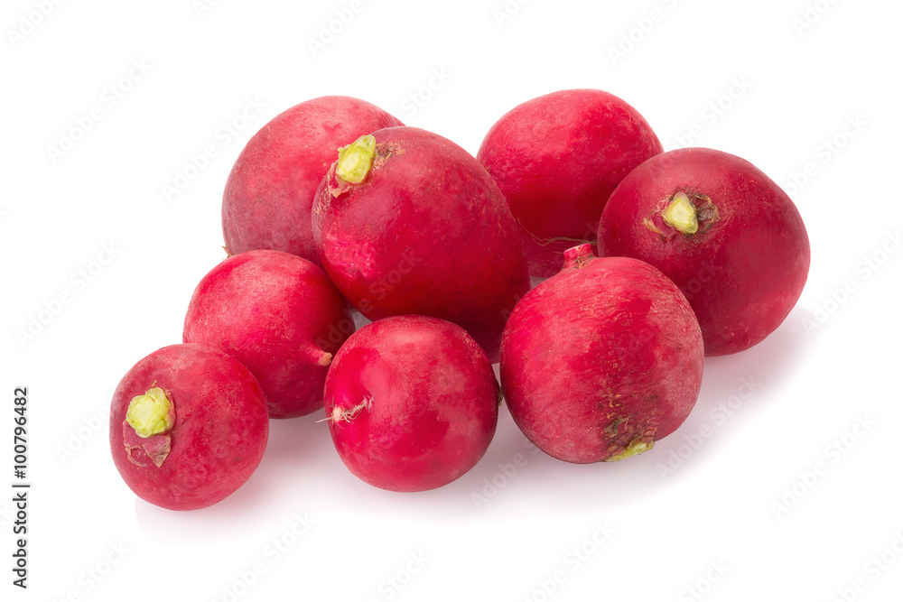 Fresh radishes on white background Fresh radishes on white background