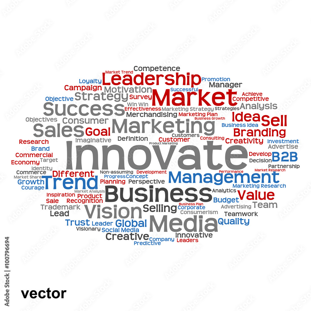 Vector conceptual business marketing word cloud Vector conceptual business marketing word cloud