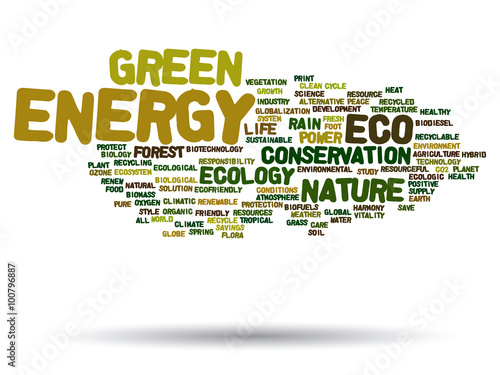 Vector conceptual ecology word cloud isolated