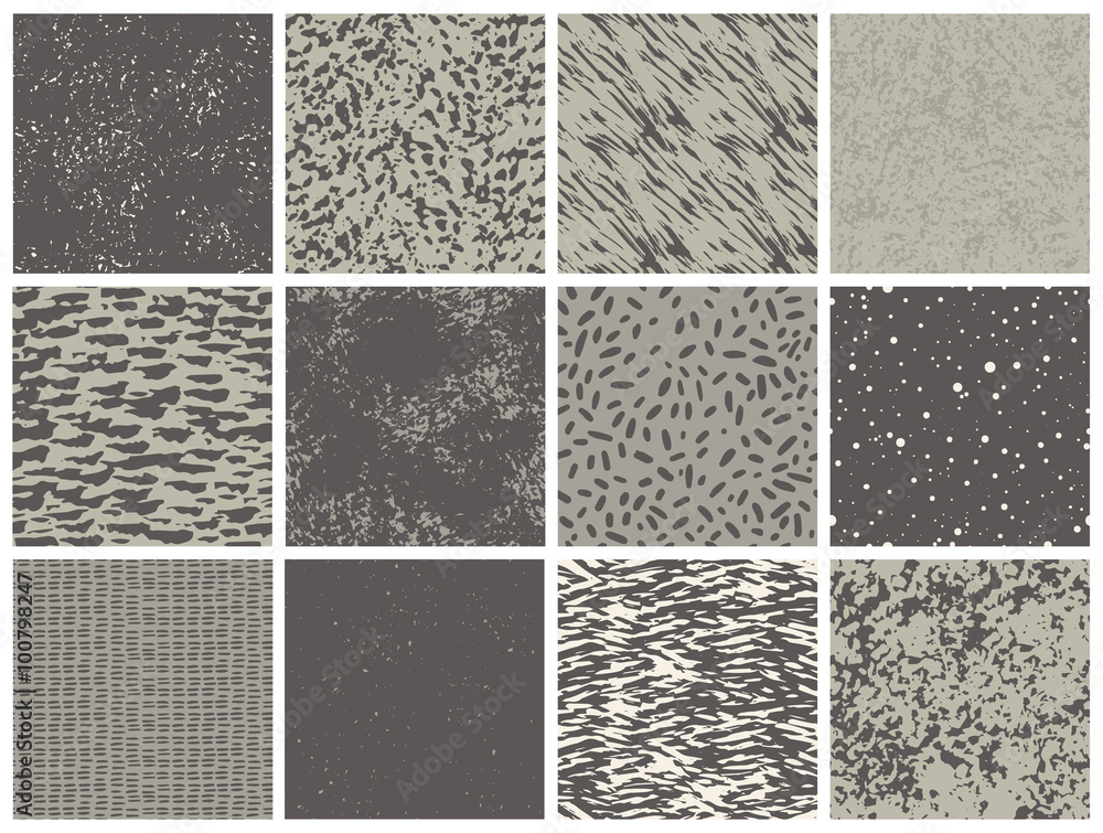 Fototapeta premium Set of hand-drawn abstract textures