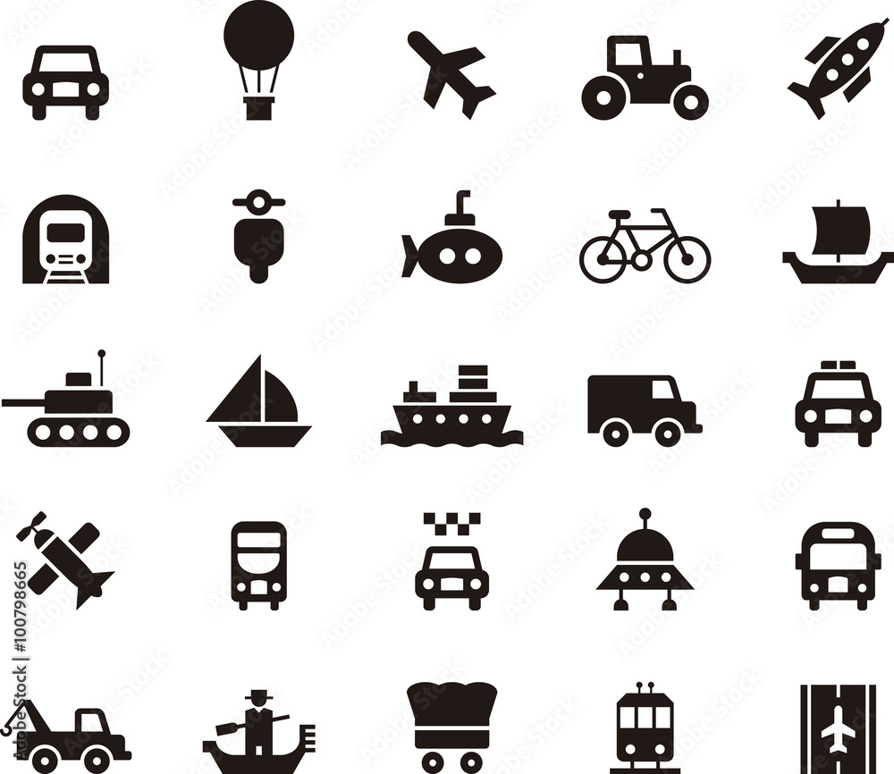 TRANSPORT black icons TRANSPORT black icons