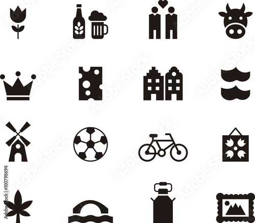 NETHERLANDS glyph flat icons
