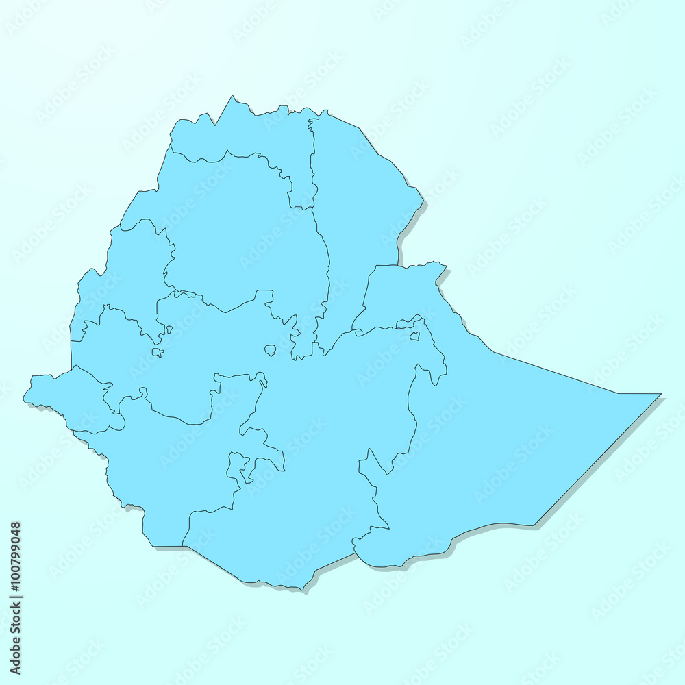 Ethiopia map on blue degraded background vector