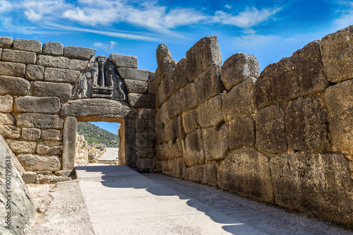 Lion Gate in Mycenae, Greece photo