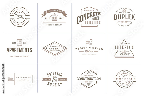 Set of Vector Construction Building Icons Home and Repair can be used as Logo or Icon in premium quality