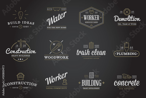 Set of Vector Construction Building Icons Home and Repair can be used as Logo or Icon in premium quality