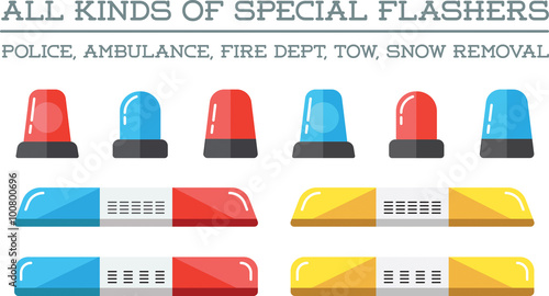 Special Flashers of Emergency Dept Department Police Fire Ambulance Accident Tow Snow Removal