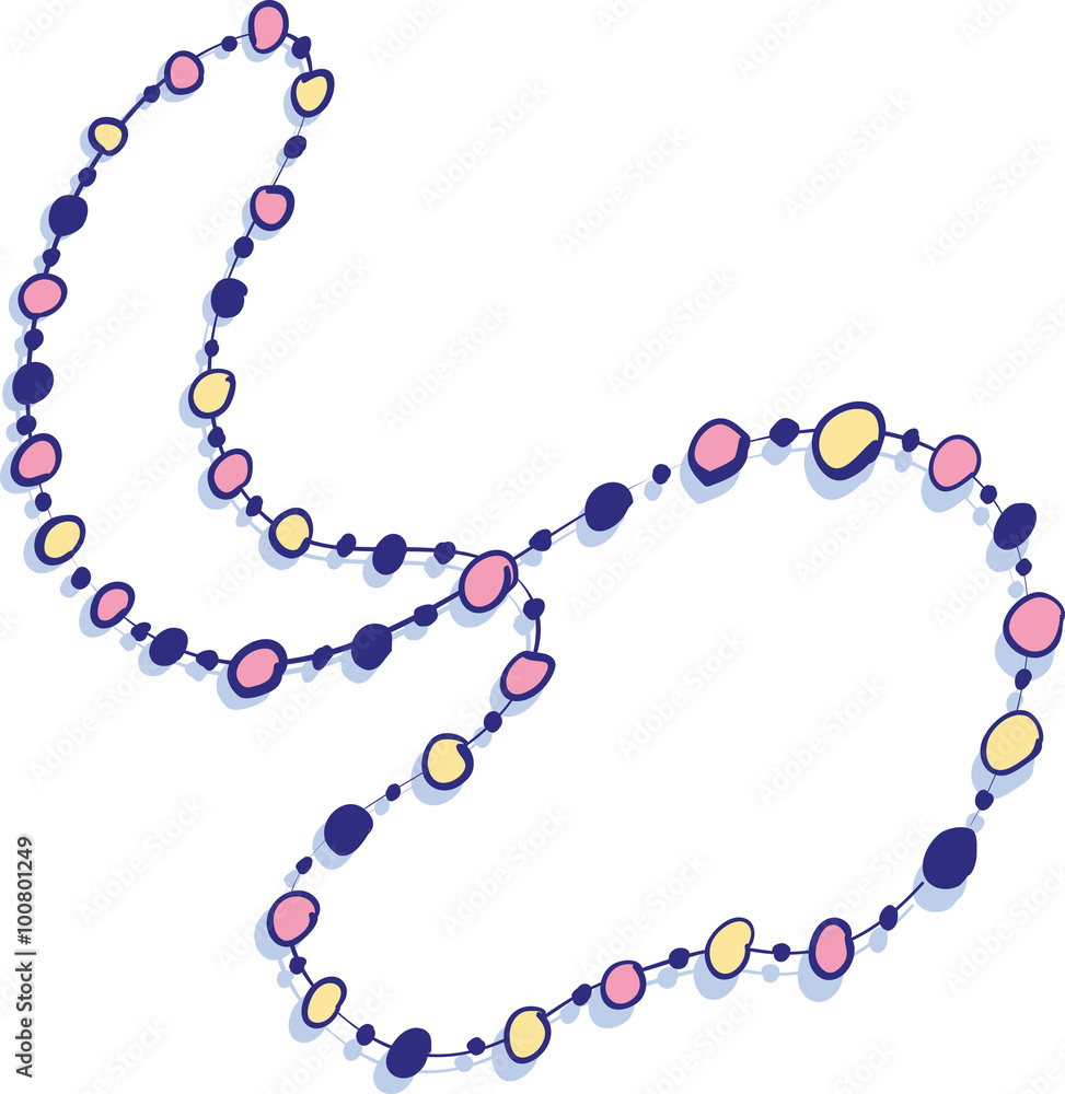 Naklejka premium Colorful Beads Necklace Vector Icon Illustration