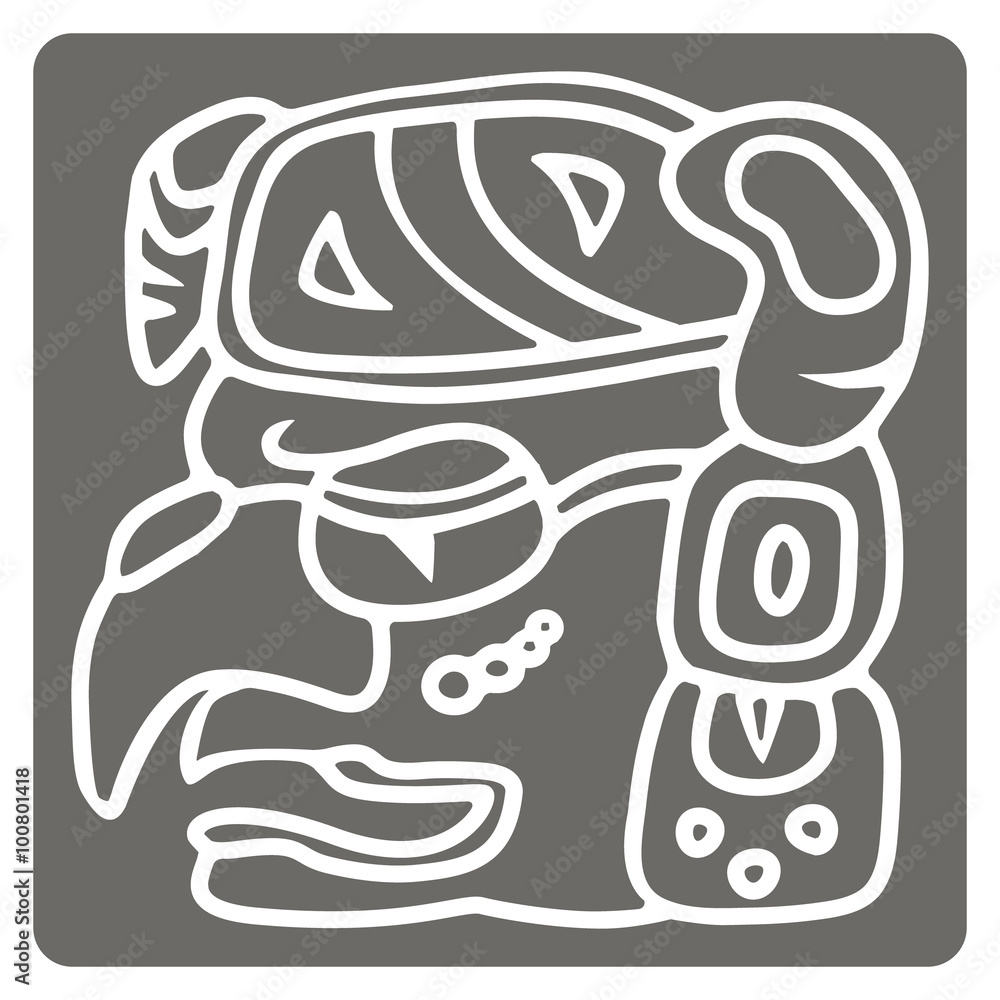 Obraz premium monochrome icon with glyphs of the Maya periods calendar names for your design