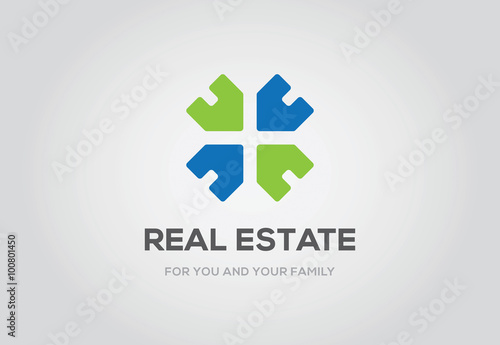 Template logo for real estate agency or cottage town elite class. Real estate logo.