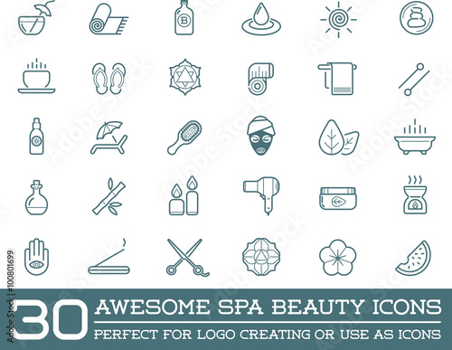 Set of Vector Spa Beauty Yoga Sport Elements Illustration can be used as Logo or Icon in premium quality