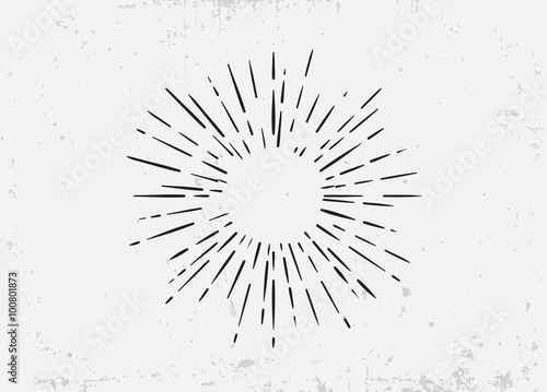 Sunburst on Starburst Element for Logo Creating or using as Icon