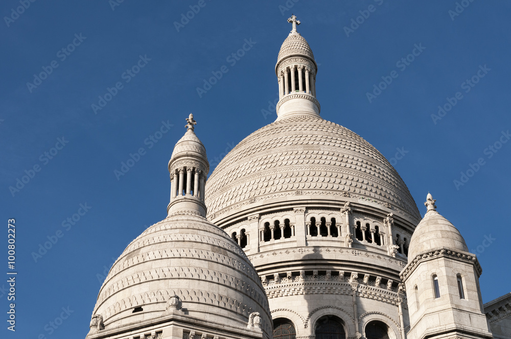 architectural detail of the Basilica of the Sacred Hear. Paris