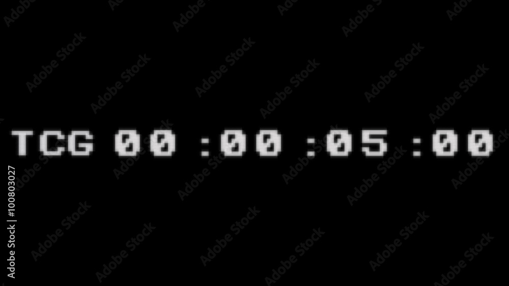 Timecode 24 FPS. White numbers on black background