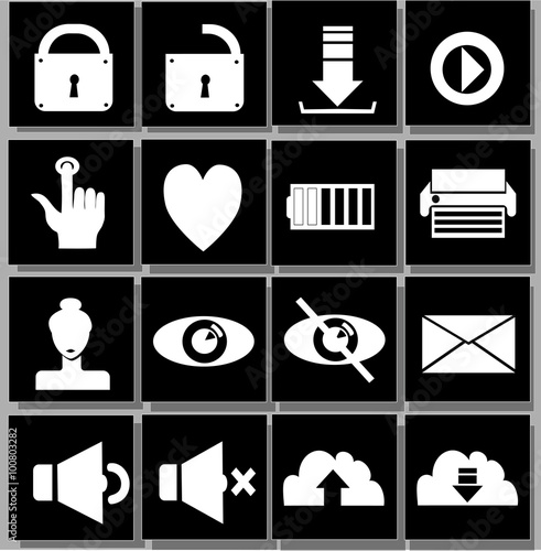 white black icons