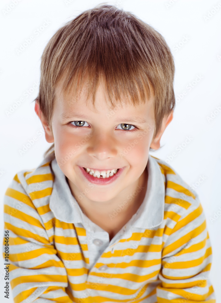 Funny kid, white background Funny kid, white background