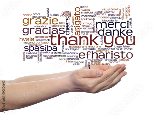 Conceptual thank you word cloud isolated