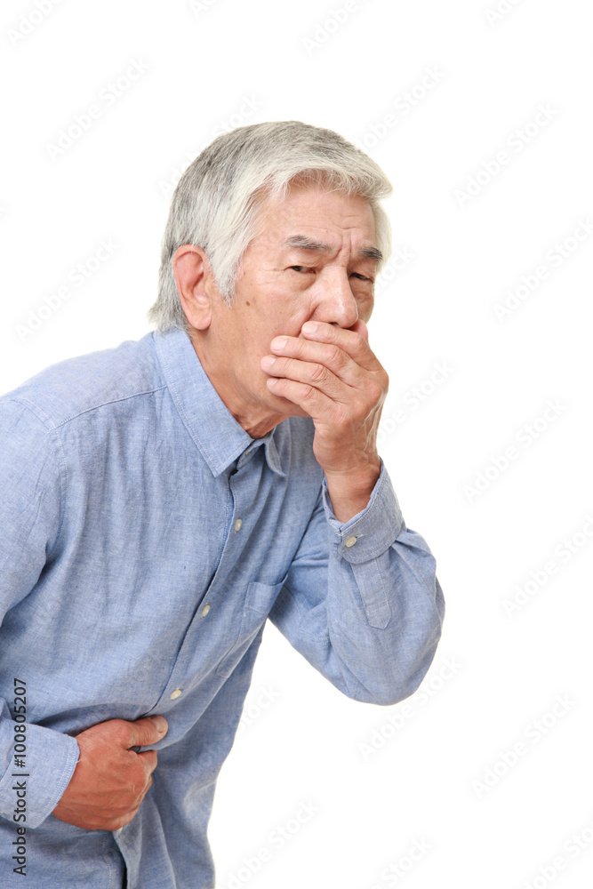 senior Japanese man feels like vomiting senior Japanese man feels like vomiting