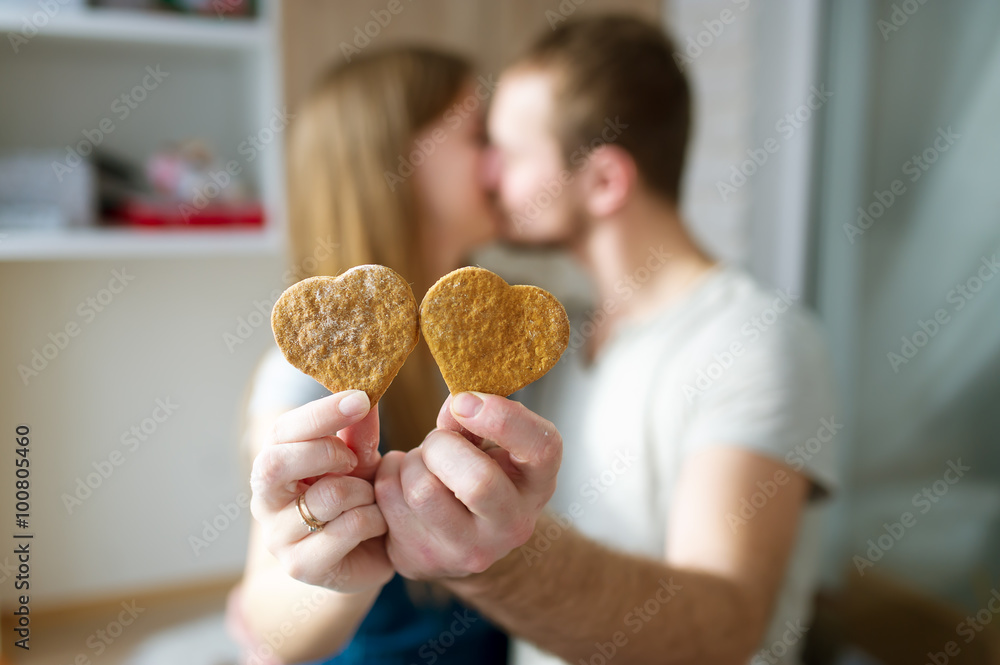 Ginger cookies - love symbol