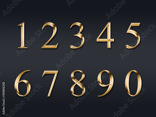 Εκτύπωση καμβά Gold numbers on a grey background