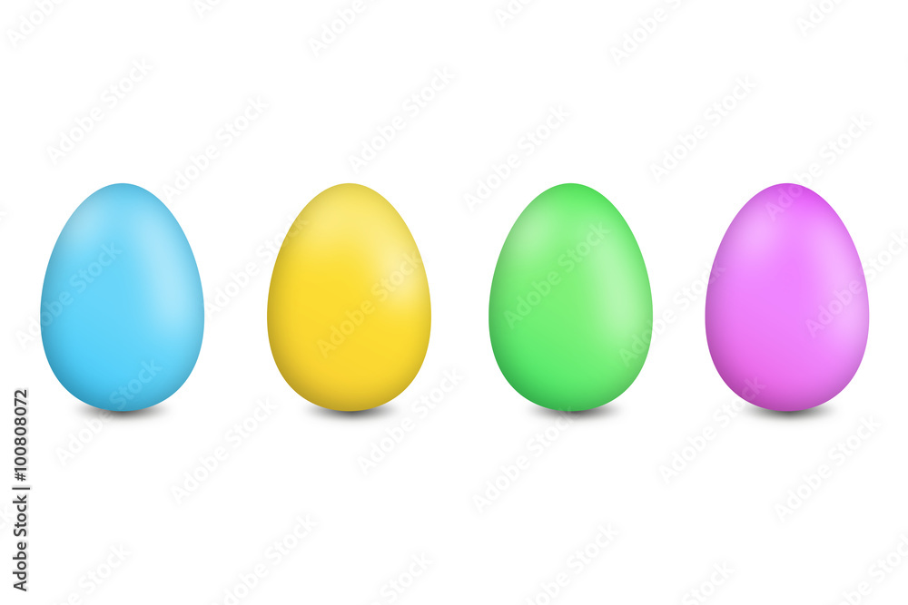 painted easter eggs on a white background painted easter eggs on a white background