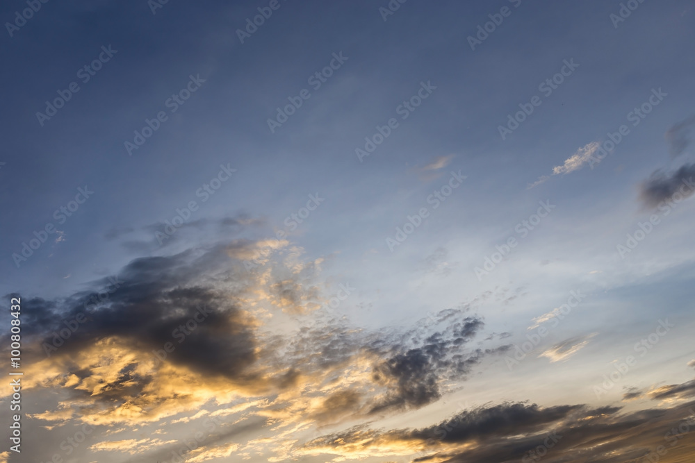 sunset sky dramatic background, blue sky with orange sunlight sunset sky dramatic background, blue sky with orange sunlight