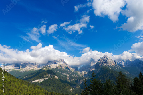 Dolomiti di Brenta - Trentino Italy / Brenta Dolomites, west side, seen from Rendena Valley. National Park of Adamello Brenta. Trentino Alto Adige, Italy