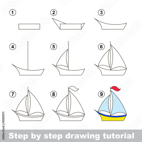 Drawing tutorial. How to draw a Boat