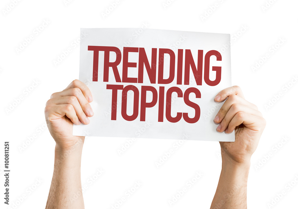 Trending Topics placard isolated on white Trending Topics placard isolated on white