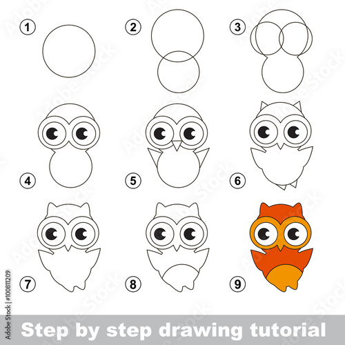 Drawing tutorial. How to draw a Cute Owl