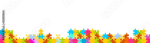 Puzzle Banner Band Bunt Vektor Elemente Teile