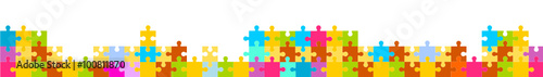 Puzzle Banner Band Bunt Vektor Elemente Teile