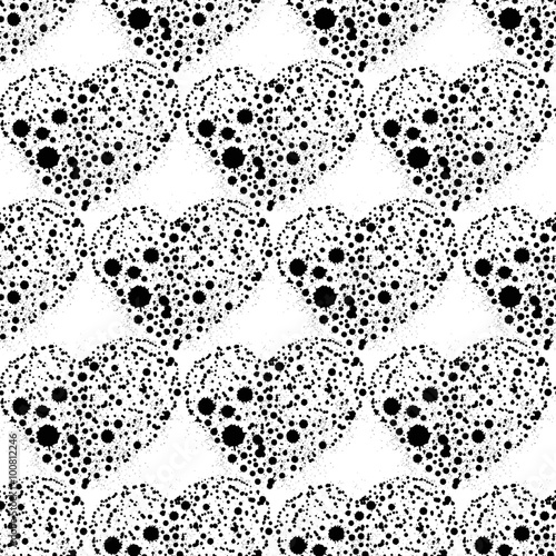 Splatter hearts seamless surface pattern