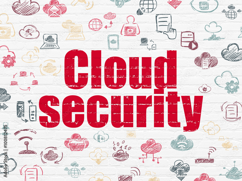 Cloud computing concept: Cloud Security on wall background