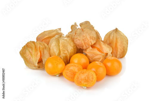 Foto Cape Gooseberry on white background