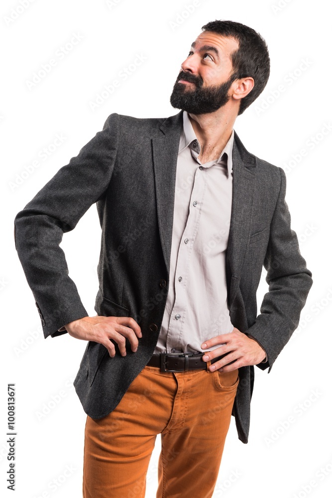 Fototapeta premium Man looking up