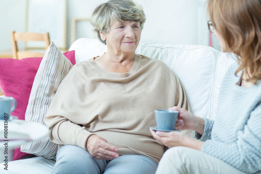 Senior lady with social worker Senior lady with social worker