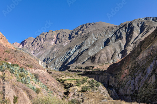 View of the Quebrada de la Humahuaca in Iruya, Argentina