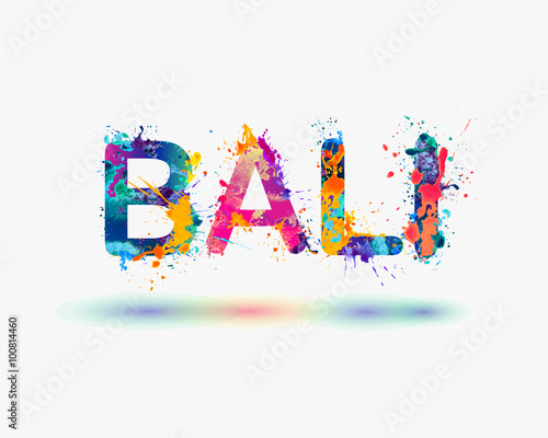 BALI. Splash paint word