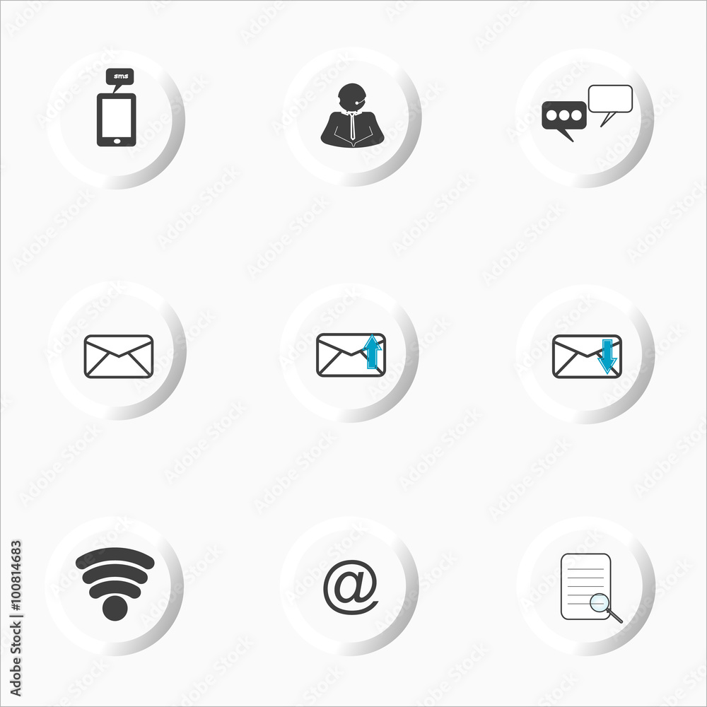 Web, communication icons: internet vector set. Web, communication icons: internet vector set.