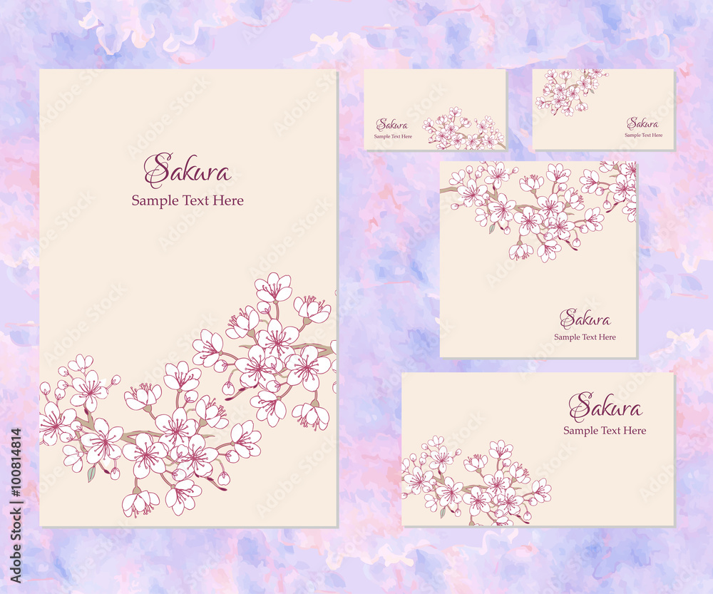 Template corporate identity with sakura