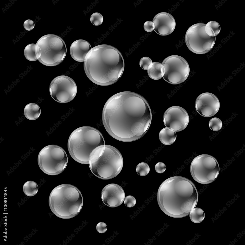 Water Bubbles Vector Background Black and white Water Bubbles Vector Background Black and white