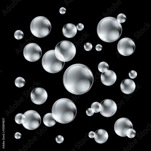 Water Bubbles Vector Background Black and white